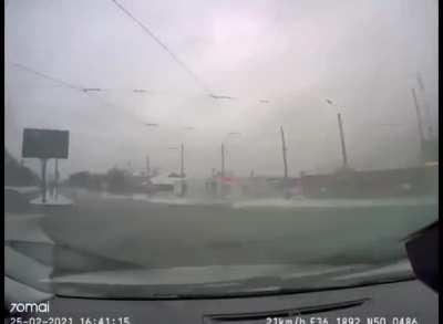 Driving through grad MLRS barrage