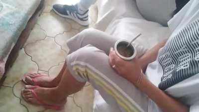 Mi gato Zeus quiere tomar mate.