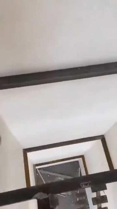 Descending only by stair frames.