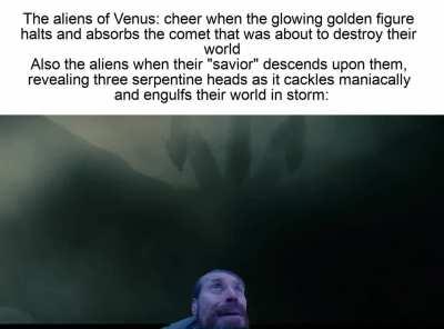 In a time before time, god dreamt of a nightmare, and that nightmare took form as a three headed monster.