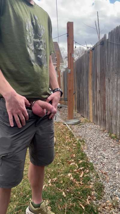 Finally warm enough for outdoor piss