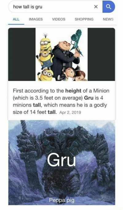 Gru's height