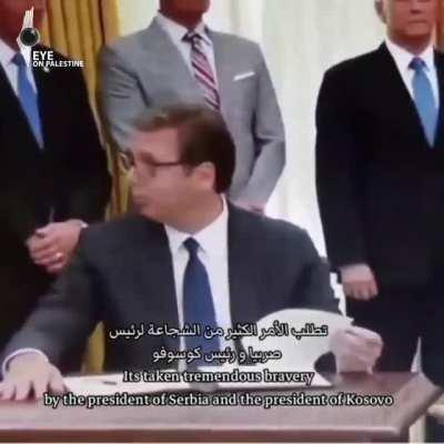 Serbian President realizing he signed to move their embassy to Jerusalem - does not sink in well