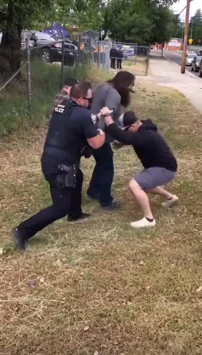 Off-Duty Redding Police Officer Jacob Ruiz physically attacks man for speaking publicly and then uses excessive force in slamming head to ground and kneeling on his shoulder/neck/head with both knees