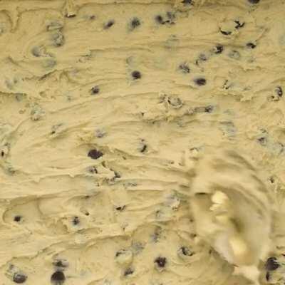 Chocolate Fudge Stuffed Choc Chip Cookie Slice