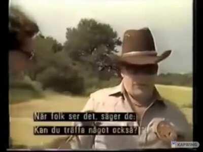 The fastest gun draw in the world, able to draw, fire 2 shots, and be able to hit 2 targets all in a few hundredths of a second, the 2 shots sound like 1.