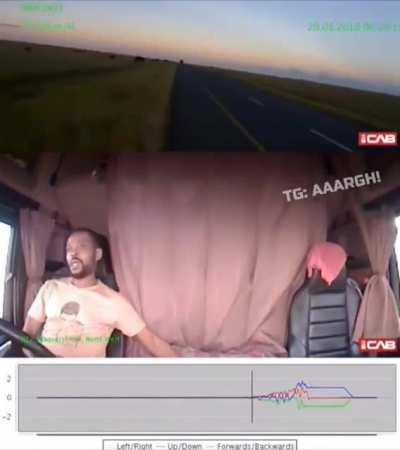 WCGW driving a heavy vehicle and falling asleep