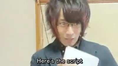 When anime voice actors read scripts.
