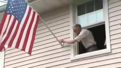 Joseph cabbage flying some flags