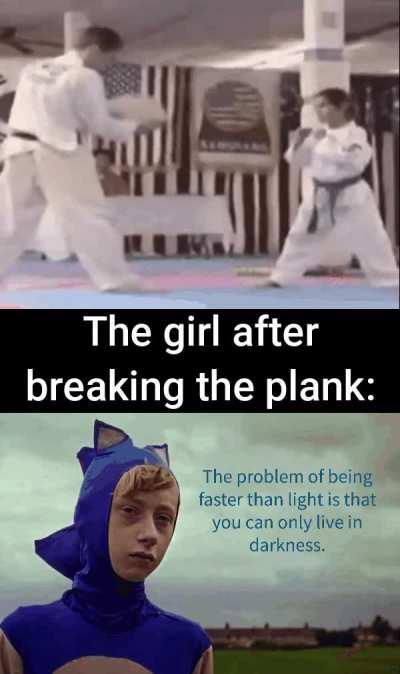 You couldn't see the kick because it was faster than the speed of light!