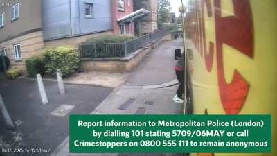 This video captures a thief stealing the belongings of our paramedics while they attend to a patient in Harrow on May 6, 2025. As a result of the theft, the ambulance has been taken off the road for repairs, making it unable to respond to emergencies.