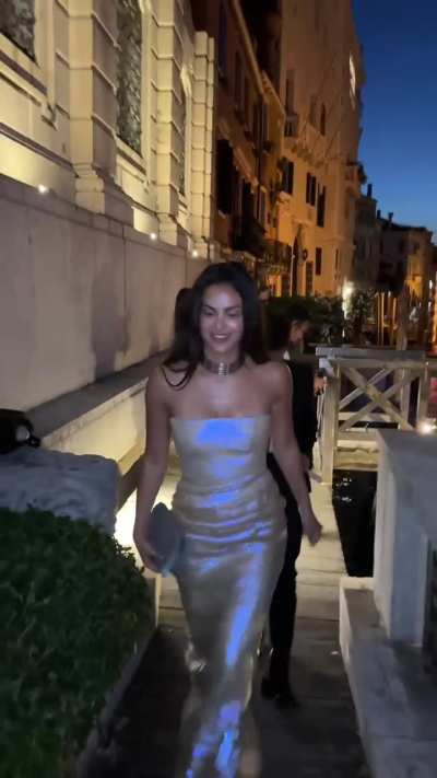 Camila arriving at the Venice festival 