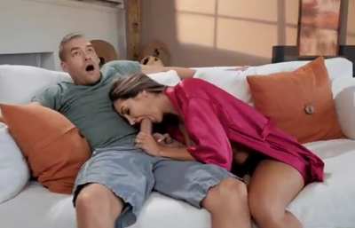 When sleeping mommy caught her boy.