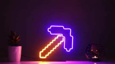 Made this Neon Pickaxe led light, what do you think?