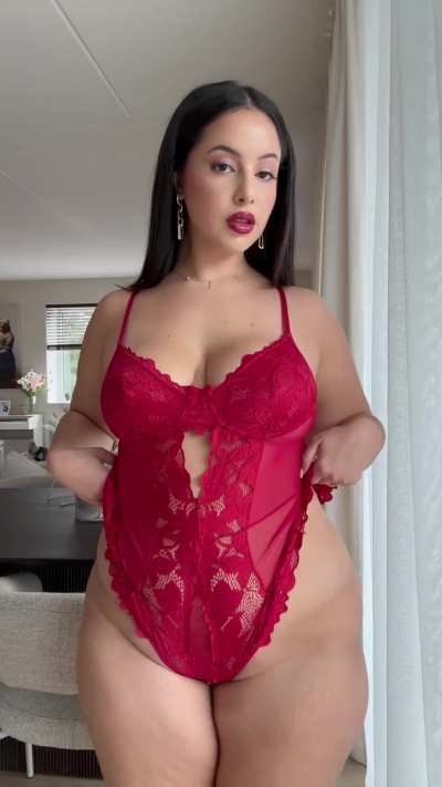 A curvy woman in lingerie for a change
