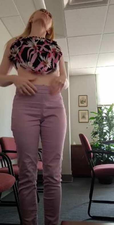 On break in the conference room, having a hard time deciding which way to reveal my pussy to you... (F)44