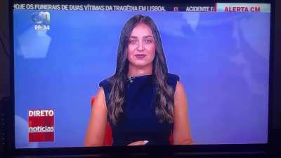 News reporter caught off-guard.