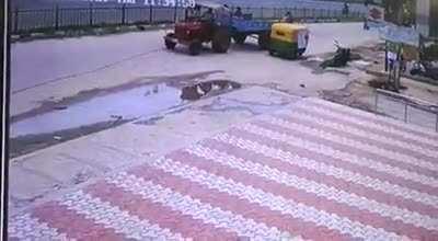 Getting hit by a flying man