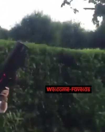 Shooting aluminum foil under a power line