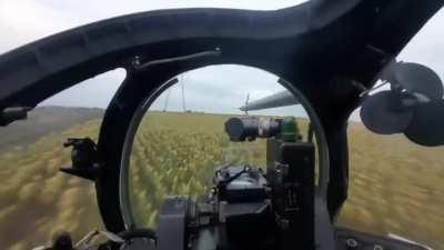 Ukrainian Mi-24 helicopter pilot flying ultra-low