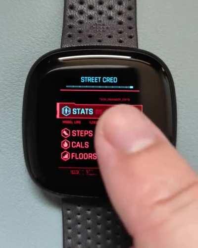 I made a simple Cyberpunk Fitbit watch face + install link