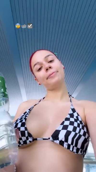 Schwarz weißer Bikini 