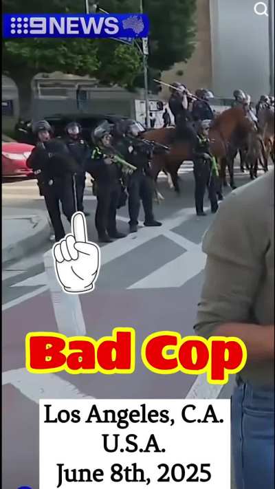 LA Cop shooting aussie reporter covering protests