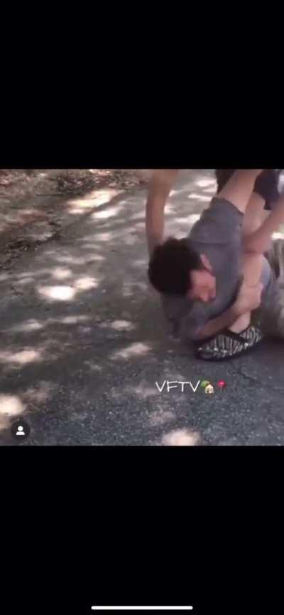 Guy clobbers some idiot