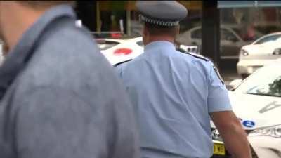 drunk guy got instant karma after Crashing a police conference