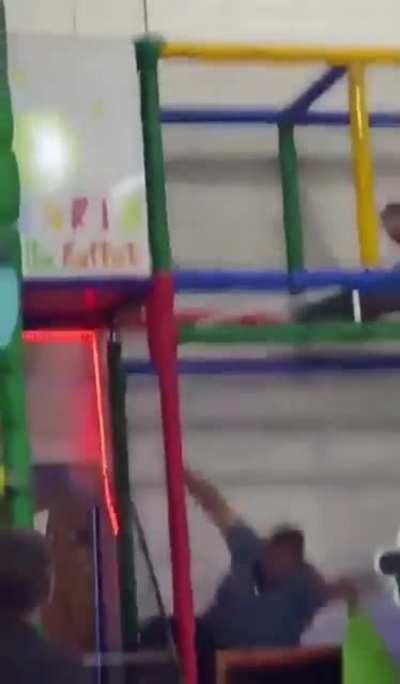 Going into the children's play area when you're a little too big