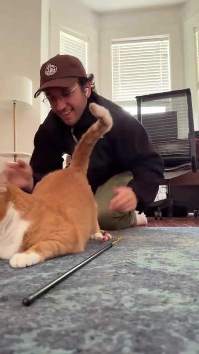 He loves the aggressive butt taps