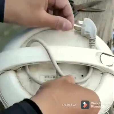 Cord stuck under chair?