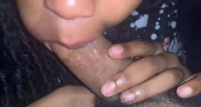 I love when she spit on it