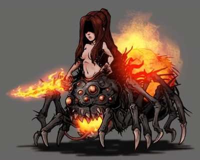 Chaos Witch Quelaag from Dark Souls in Darkest Dungeon Artstyle by MuHut on DeviantArt