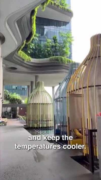 In parts of Singapore, buildings are required to replace the greenery lost on land area, on the building. Some buildings even have gardens on rooftops that free for public visits.