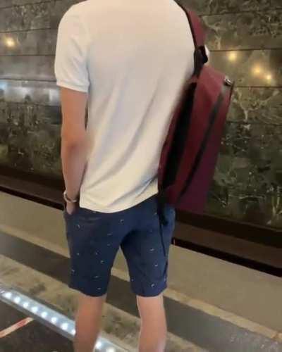 LED backpack with programmable screen.