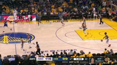 [Highlight] Jordan Poole goes for the wide open jam but gets blocked by the rim