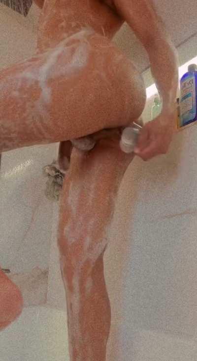 Fucking my boy pussy with a [9 inch clear dildo] 