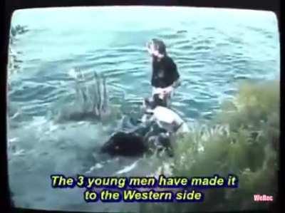 Argentines flee swimming across the River to get to Uruguay. Circa 2021