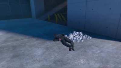 Ford falling on a pile of mugs