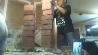 Stacking bricks on a glass table... what could go wrong?