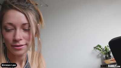 Kirsten Lee sucks her step bro off