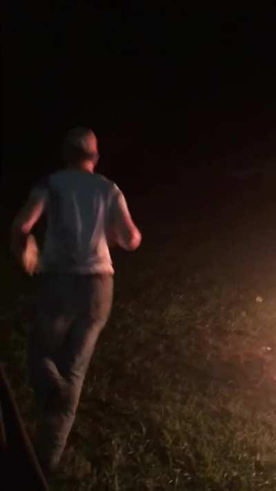 At least he was wearing gloves