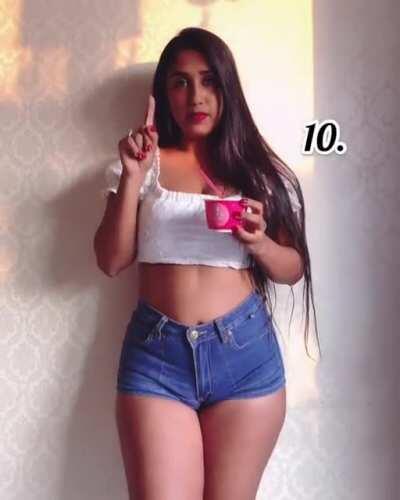 She does a sponsored video with the tightest shorts and the thickest camel toe