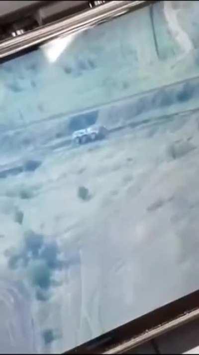 Drone footage of a Russian Typhoon MRAP overturning by itself. Reported to be in Mykolaiv Oblast