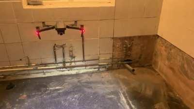 Using drones to dry damp bathrooms