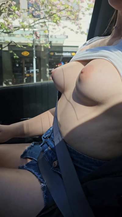 Secretly flashing those who dare to look [gif]