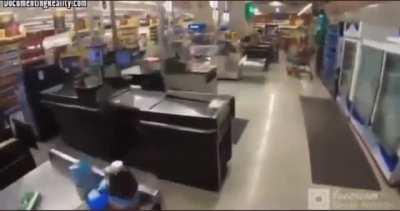 (NO SHOOTING IN THIS VIDEO) shooter says sorry when he sees a white person while going on his terror attack