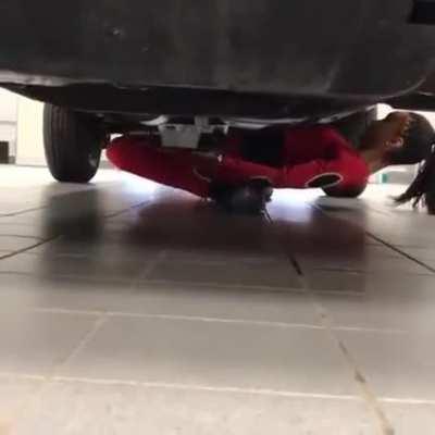 Someone parked the their suv in the way.