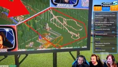 Player’s Planet Coaster contest submission makes fun of one of the judges.